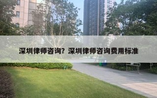 深圳律師咨詢？深圳律師咨詢費用標準