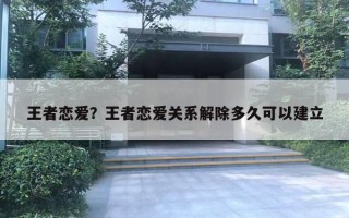 王者戀愛？王者戀愛關(guān)系解除多久可以建立