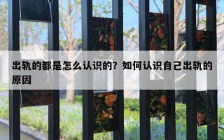 出軌的都是怎么認(rèn)識的？如何認(rèn)識自己出軌的原因