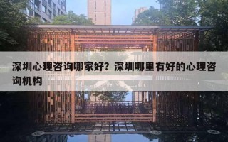 深圳心理咨詢哪家好？深圳哪里有好的心理咨詢機構