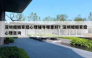 深圳婚姻家庭心理輔導哪里好？深圳婚姻家庭心理咨詢