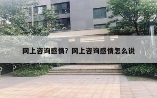 網(wǎng)上咨詢感情？網(wǎng)上咨詢感情怎么說