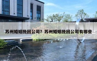 蘇州婚姻挽回公司？蘇州婚姻挽回公司有哪些