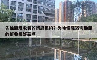 先挽回后收費的情感機構？為啥情感咨詢挽回的都收費好高啊