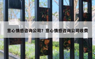 意心情感咨詢公司？意心情感咨詢公司收費(fèi)