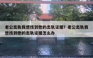 老公出軌我想找到他的出軌證據(jù)？老公出軌我想找到他的出軌證據(jù)怎么辦