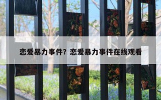 戀愛(ài)暴力事件？戀愛(ài)暴力事件在線觀看