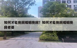 如何才能挽回婚姻挽回？如何才能挽回婚姻挽回老婆