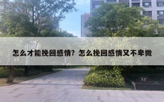 怎么才能挽回感情？怎么挽回感情又不卑微