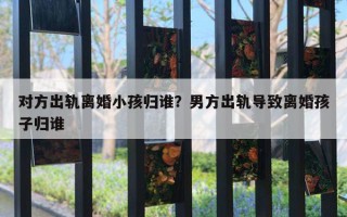 對(duì)方出軌離婚小孩歸誰(shuí)？男方出軌導(dǎo)致離婚孩子歸誰(shuí)