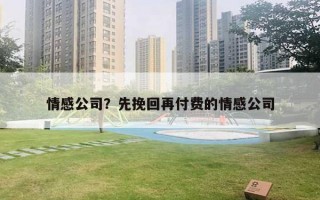 情感公司？先挽回再付費的情感公司