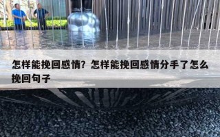 怎樣能挽回感情？怎樣能挽回感情分手了怎么挽回句子