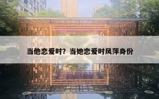 當(dāng)他戀愛時？當(dāng)她戀愛時風(fēng)萍身份