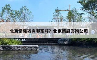 北京情感咨詢哪家好？北京情感咨詢公司