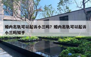 婚內(nèi)出軌可以起訴小三嗎？婚內(nèi)出軌可以起訴小三嗎知乎