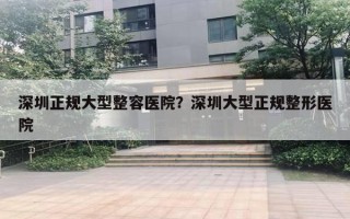 深圳正規(guī)大型整容醫(yī)院？深圳大型正規(guī)整形醫(yī)院