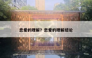 戀愛的理解？戀愛的理解結(jié)論