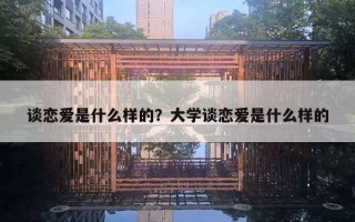 談戀愛是什么樣的？大學談戀愛是什么樣的