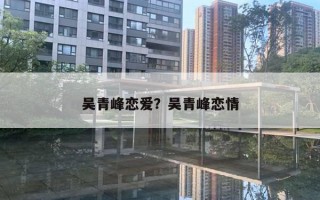 吳青峰戀愛？吳青峰戀情