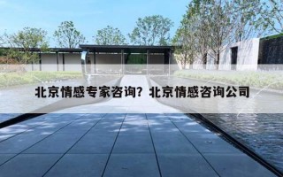 北京情感專家咨詢？北京情感咨詢公司